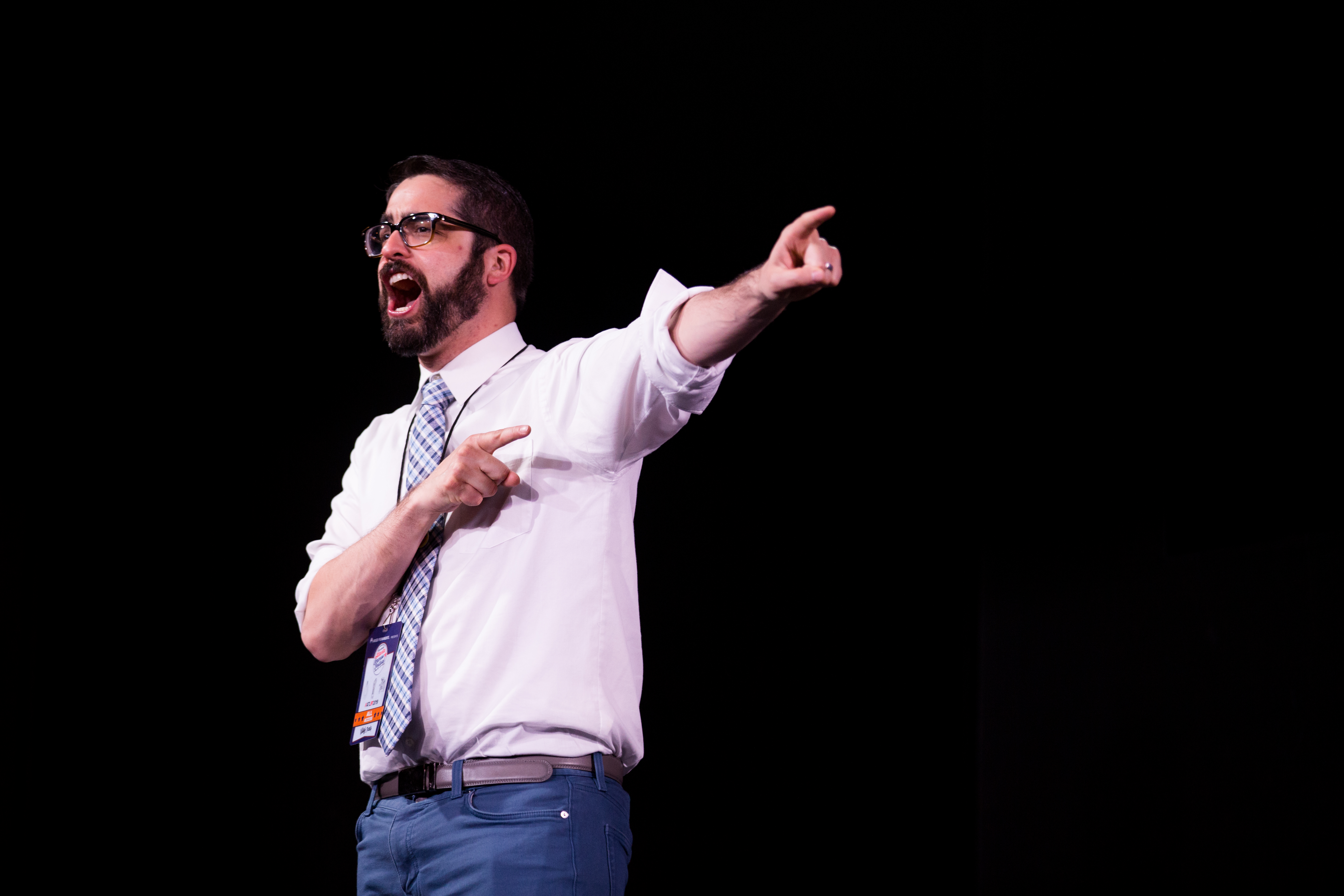 Vincent Migliore performing on stage